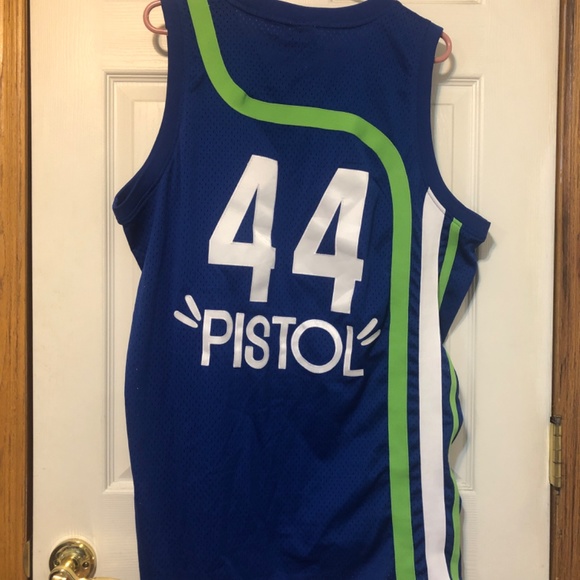 Reebok Hardwood Classics “Pistol” Pete Maravich No 44 Atlanta Hawks (Lg) Jersey - Picture 2 of 3